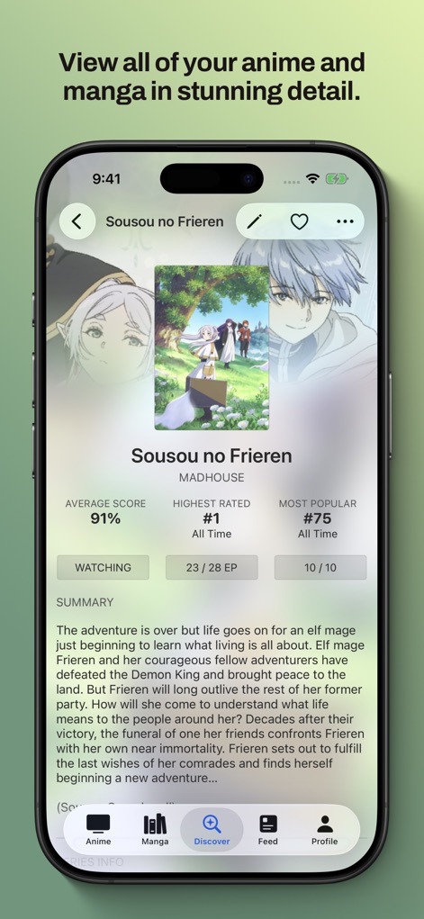 MyAniList - Access comprehensive information on any title, featuring detailed statistics and a full summary of its narrative.