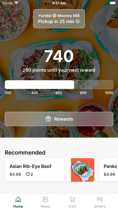 Yumbii To Go iPhone screenshot 1 - Food & Drink app