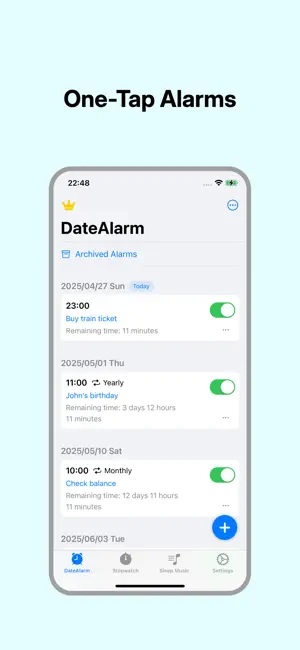 DateAlarm - Reminder Alarm screenshot 1