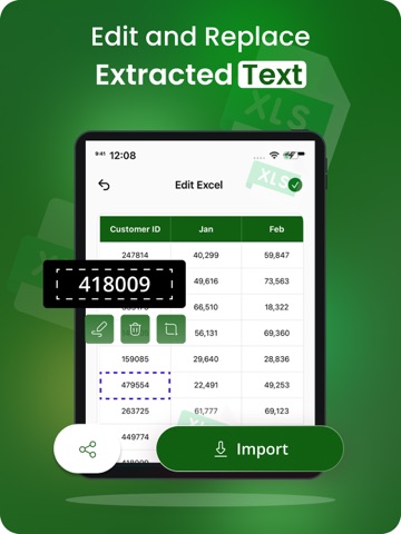 Image to excel sheets - xlsx iPad screenshot