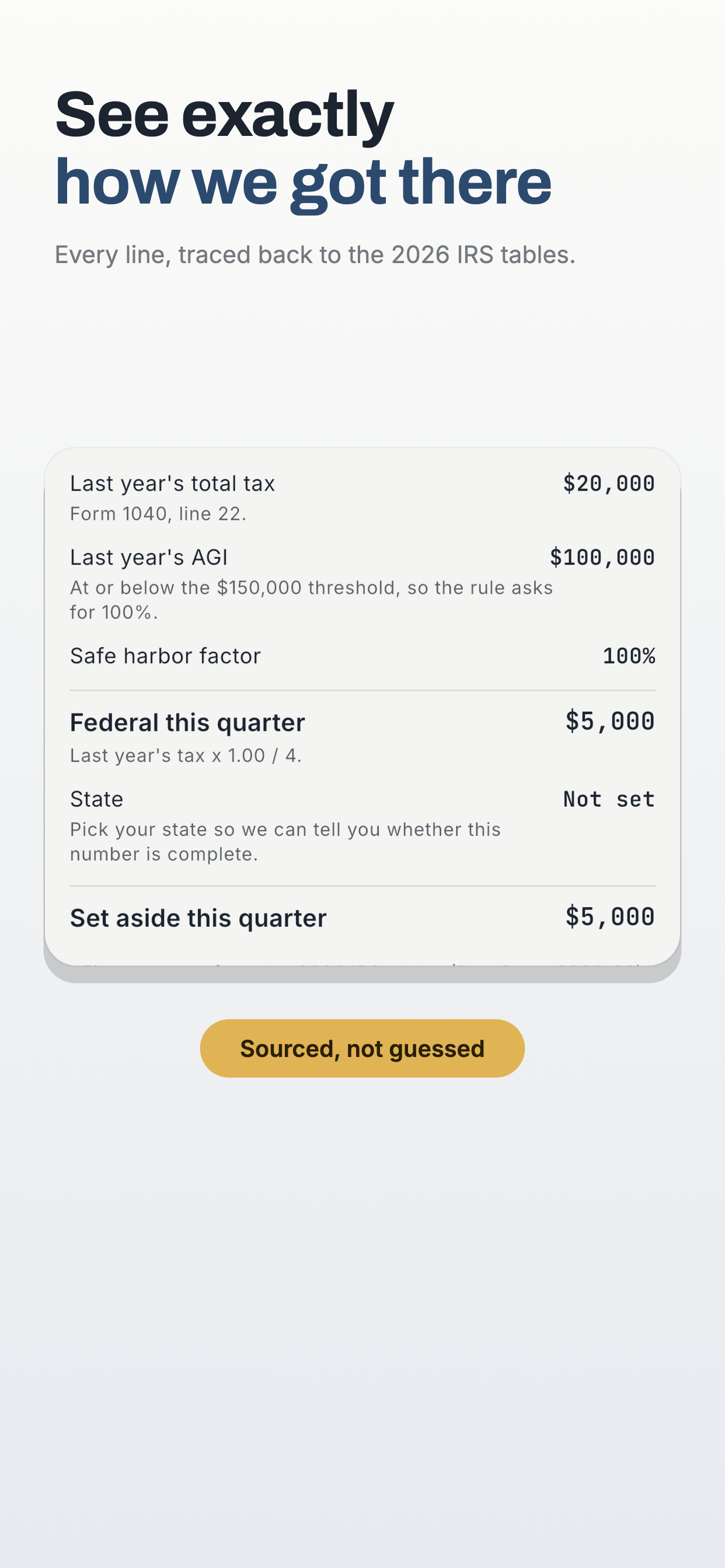 Quarterly Tax Estimator screenshot 2
