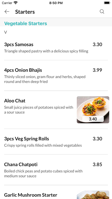 Ginger Indian Takeaway. Screenshot