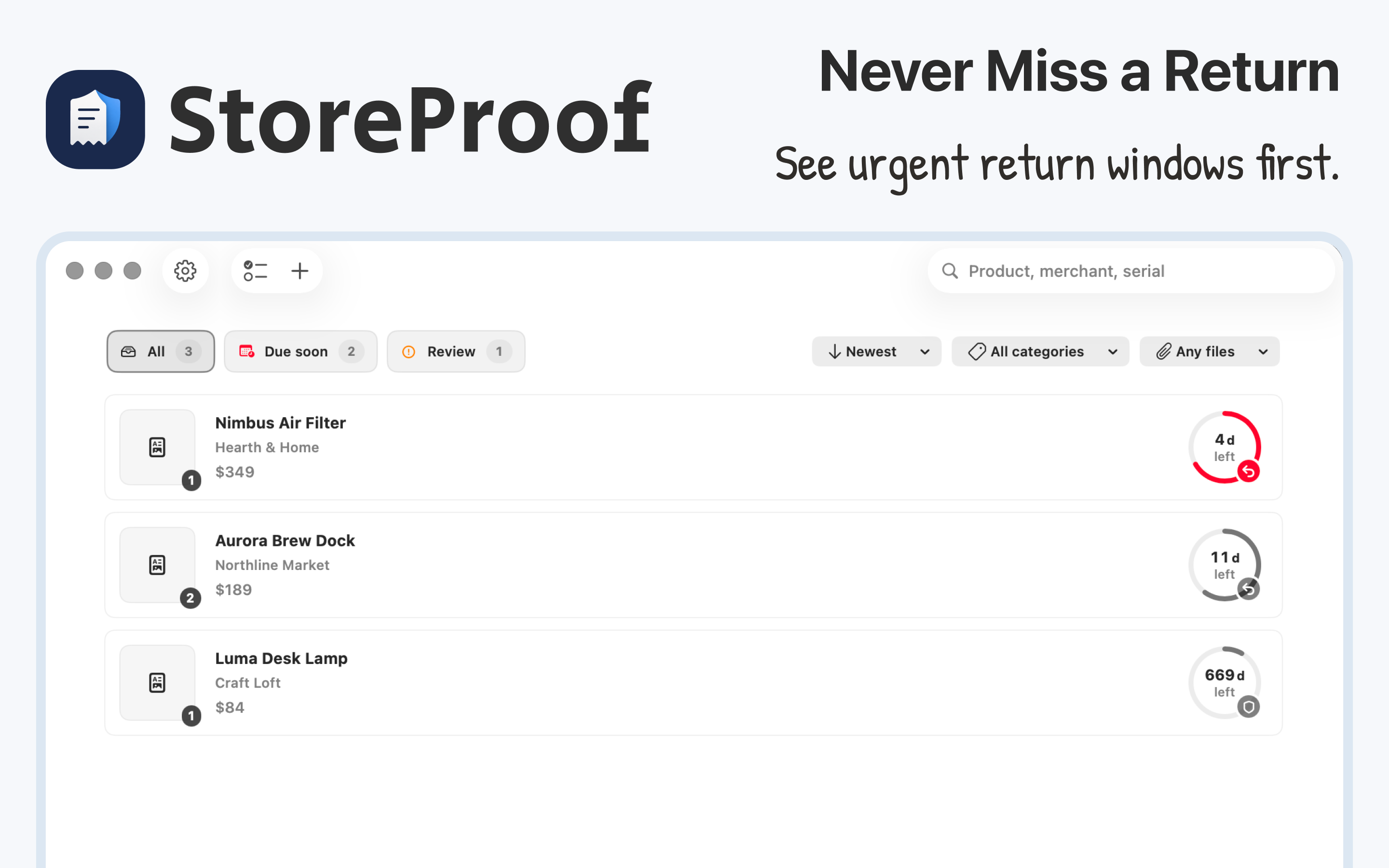 StoreProof: Receipt Tracker