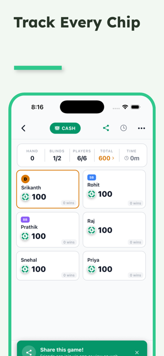 PokerTally - Chip Tracker Screenshot 1 of 7