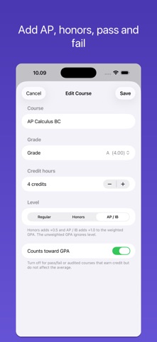 GPA Calculator: Grade Tool iPhone screenshot