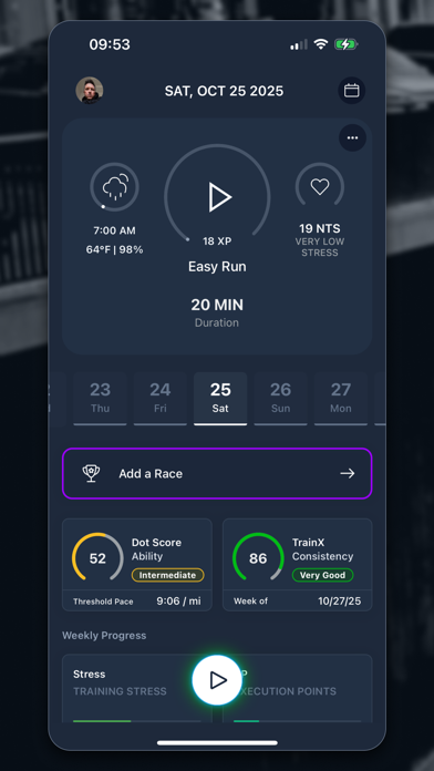 RunDot: Adaptive Run Training iPhone screenshot 1 - Health & Fitness app