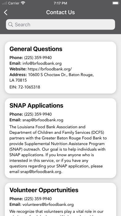 GBR Food Bank Screenshot