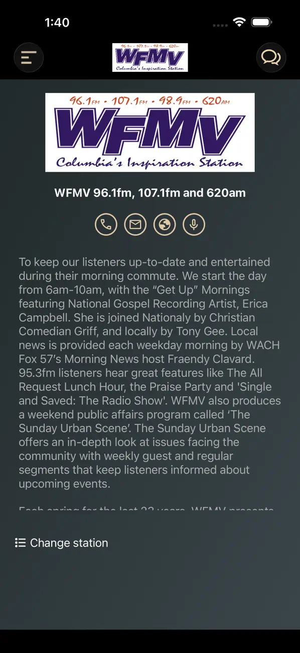 Screenshot #3 pour WFMV 96.1, 98.9. 107.1 & 620am