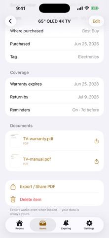 Honest Home Inventory iPhone screenshot