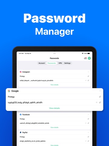 Authenticator App - OTP, 2FA iPad screenshot