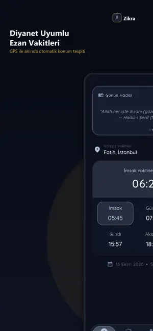 Zikra: Zikirmatik & Ezan Vakti screenshot 1