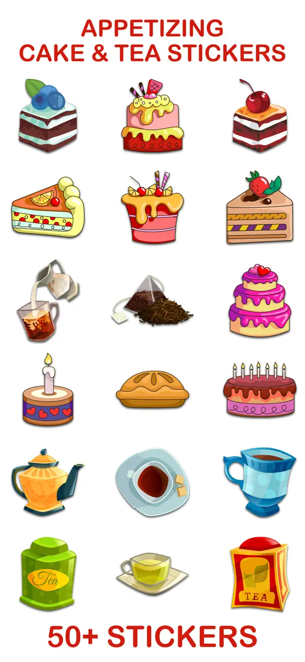 Screenshot #1 pour Appetizing Cake & Tea Stickers