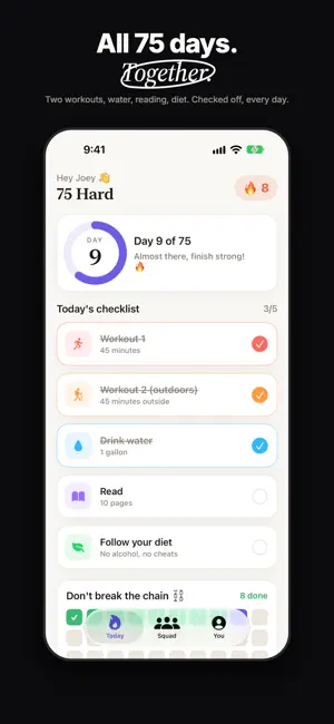 Squad75: 75 Day Challenge screenshot 1