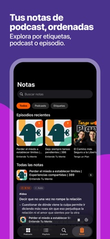 Podcast Player y Notas - Skimr iPhone screenshot 2