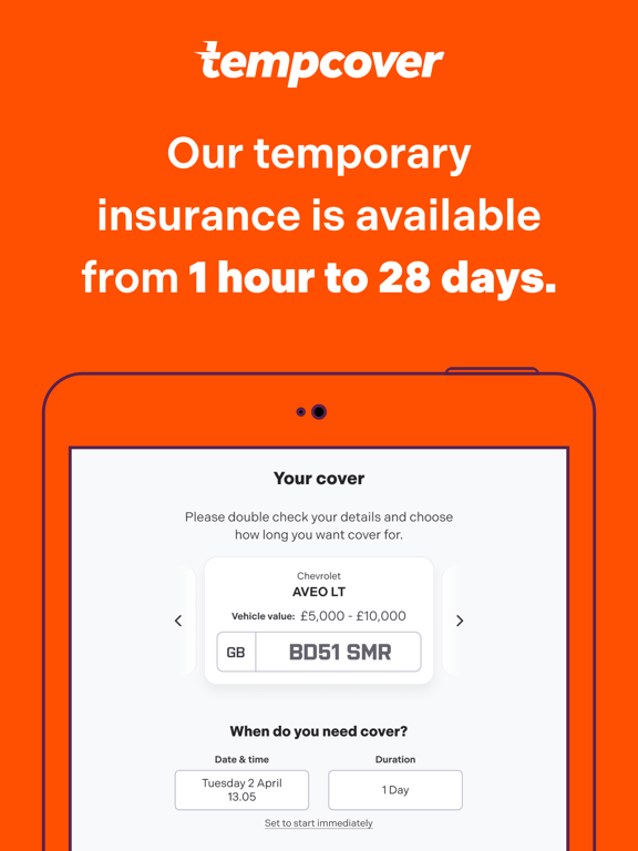 Tempcover: car & van insurance iPad screenshot 2