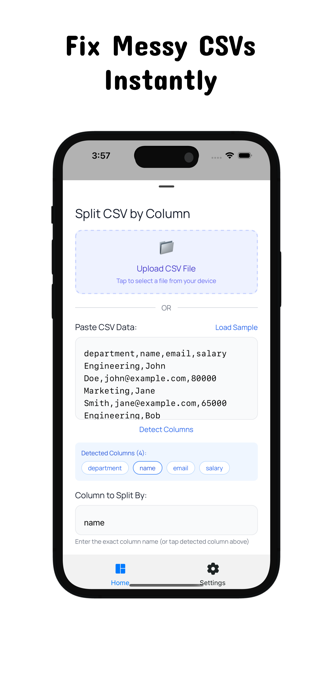 CSV Column Splitter Screenshot 2 of 3