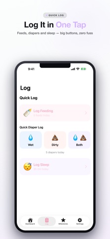 BabyLog - Newborn Tracker iPhone screenshot