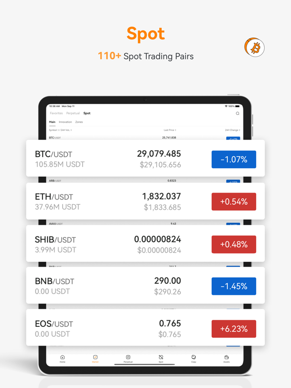 OrangeX.com: Crypto Trading iPad screenshot 5 - Finance app
