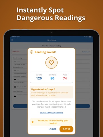 BP Pulse Tracker & Reminder iPad screenshot