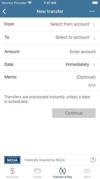 Americo Federal Credit Union Screenshot