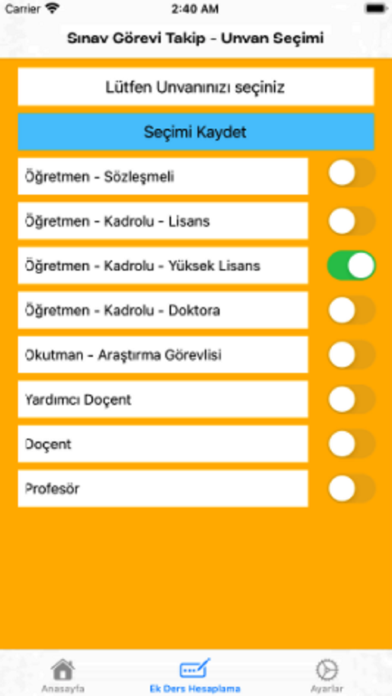 Sınav Görevi Takip&Kazanımlar Screenshot
