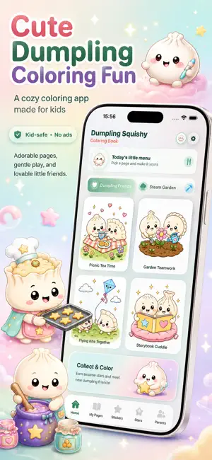 Dumpling Squishy Coloring Book screenshot 1