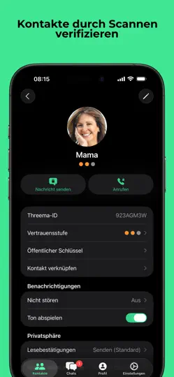 Screenshot von Threema. Der Sichere Messenger auf dem iPhone 6