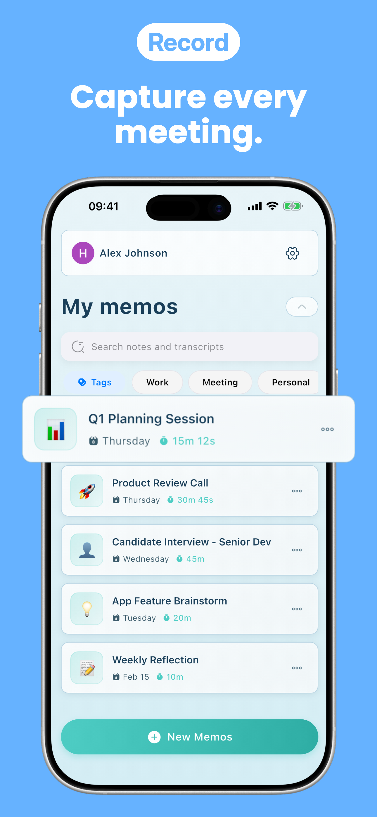 AI Meeting Note Taker - Memos screenshot 2