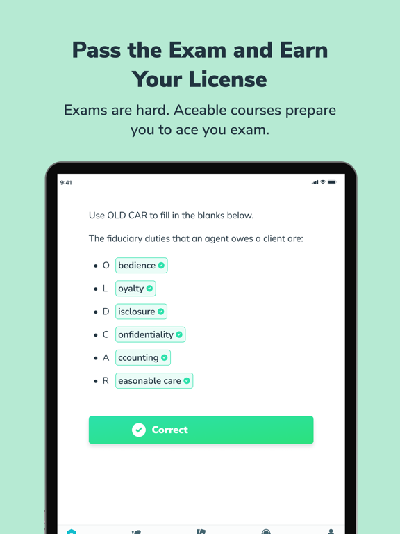 Aceable Real Estate, Insurance iPad screenshot 4 - Education app