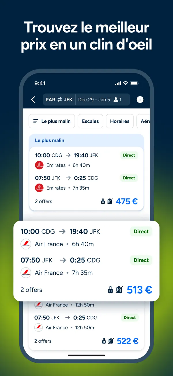 Screenshot #2 pour Liligo: Vol & Location voiture