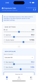 Camera Exposure Calculator Pro screenshot