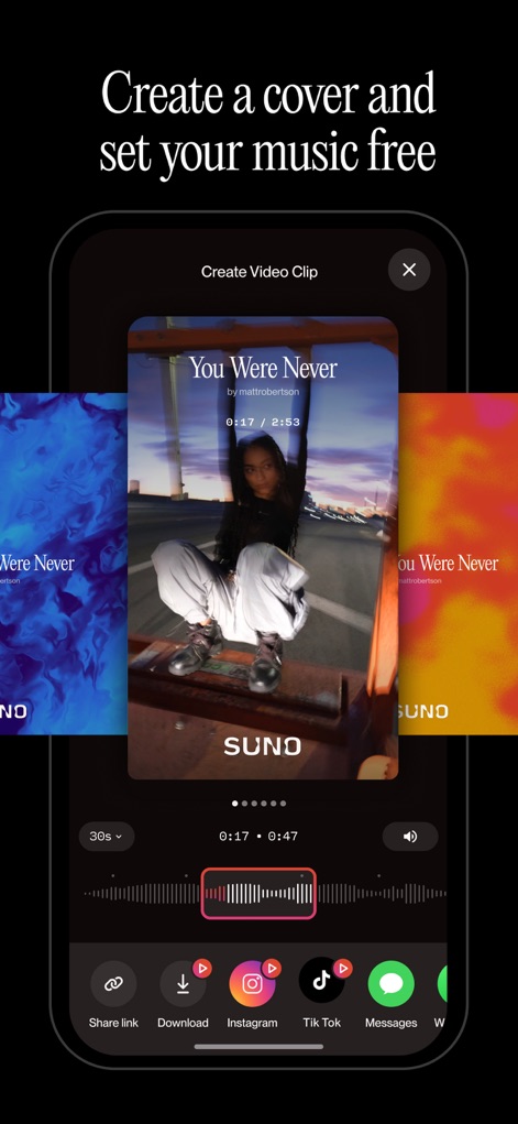 Suno - AI Songs & Music - Shareable Video Clips