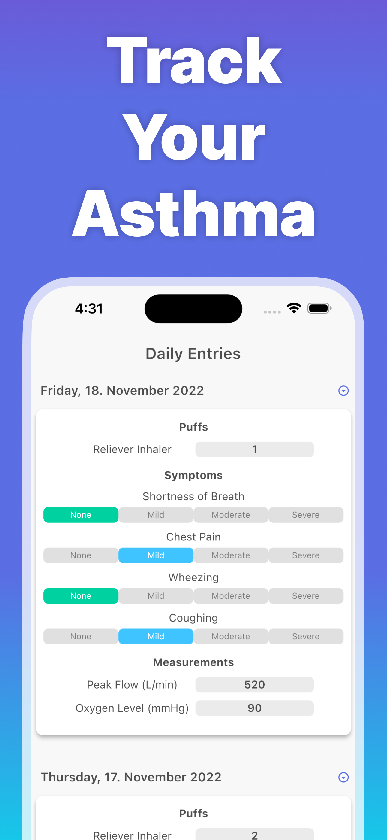 Asthma Tracker゜
