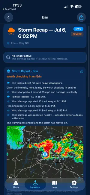 WeatherAlarmApp screenshot 3