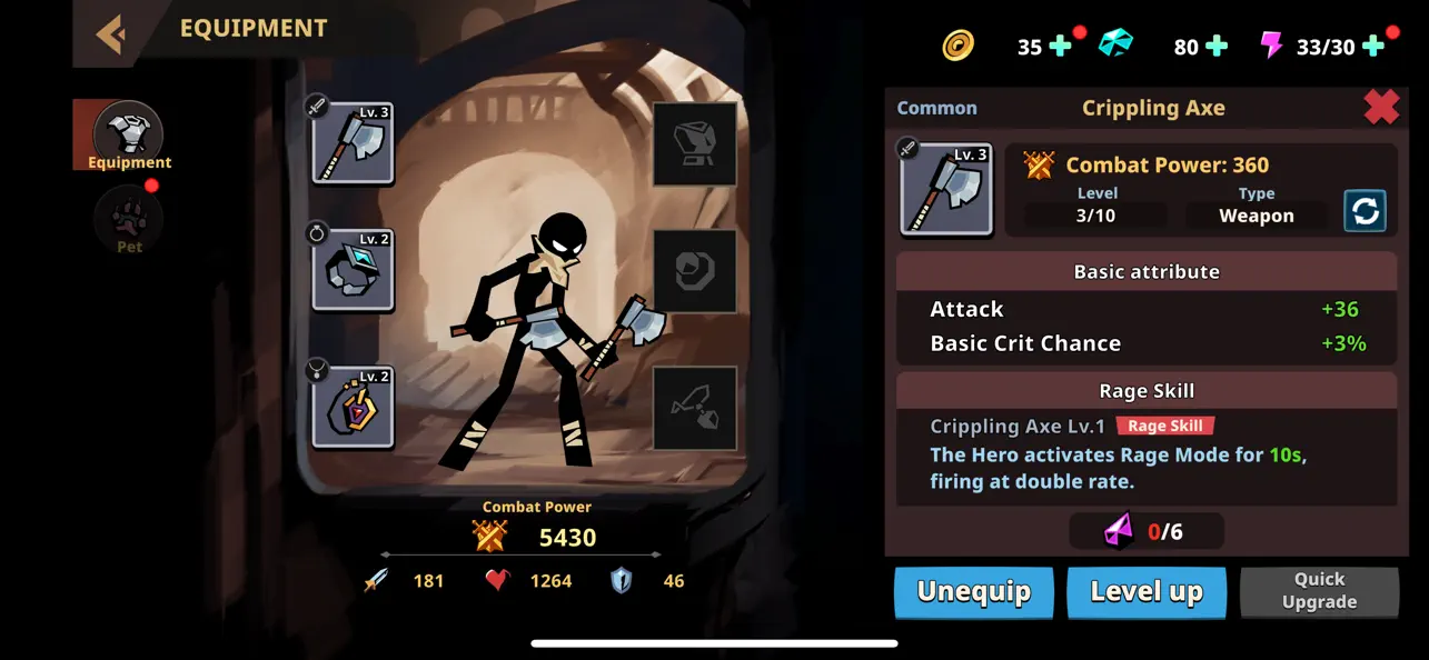 Warventure: Stickman Clash Hack screenshot 2 - game app interface