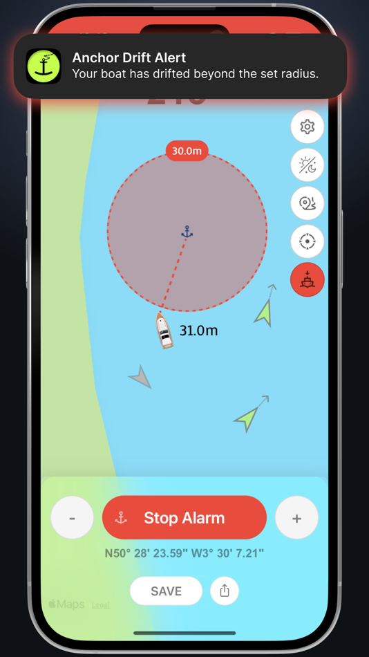 #2. Anchor Alarm - Boat Tracker (iOS) 由: Stanislav Cekunov