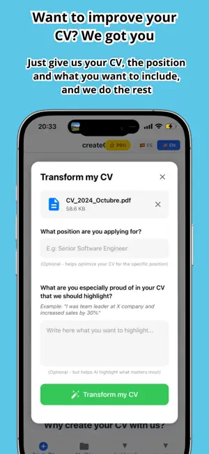 Haired: AI Resume & CV Builder screenshot 2