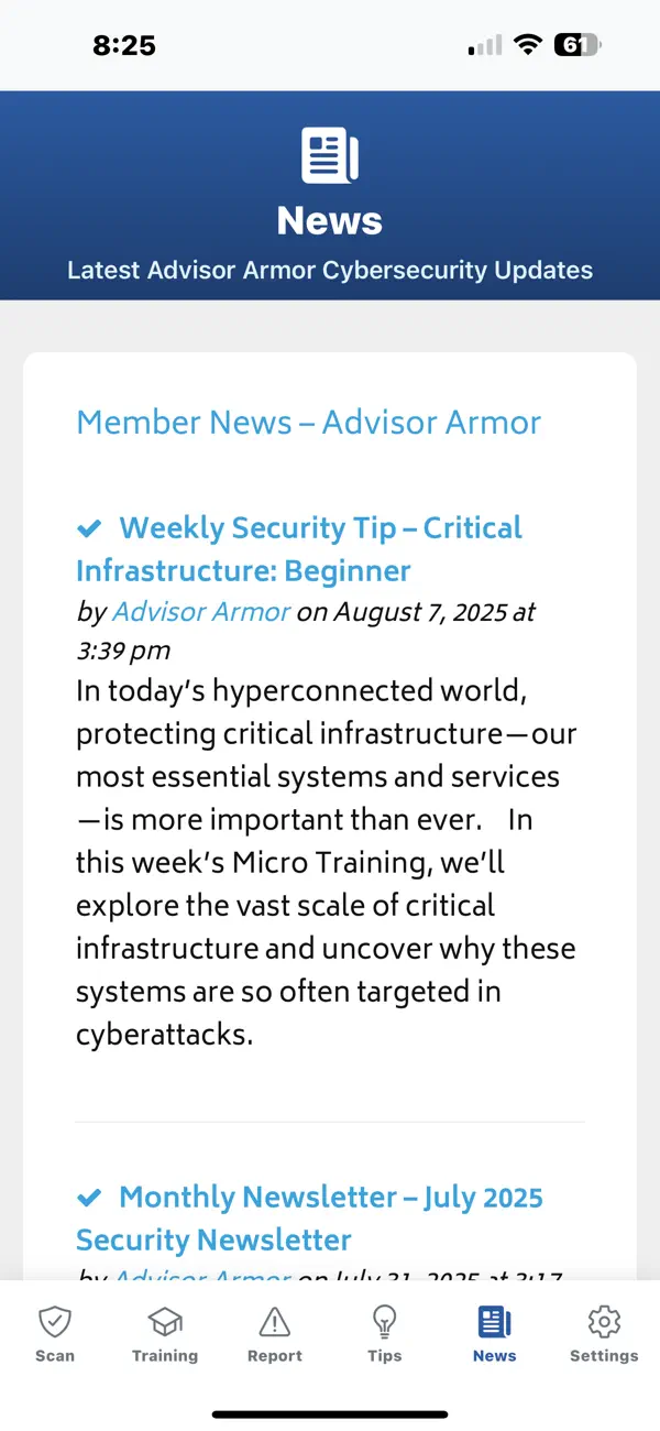 Screenshot #2 pour Advisor Armor Mobile