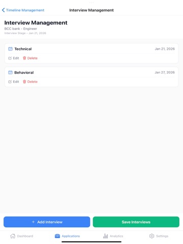 Job Search Tracker iPad screenshot