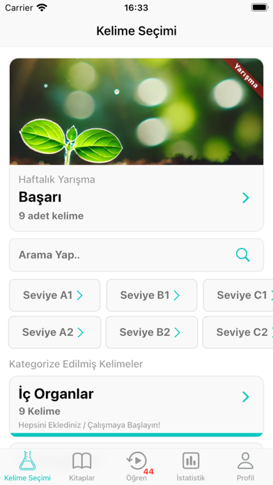 İngilizce Kelime Ezberleme App Screenshot