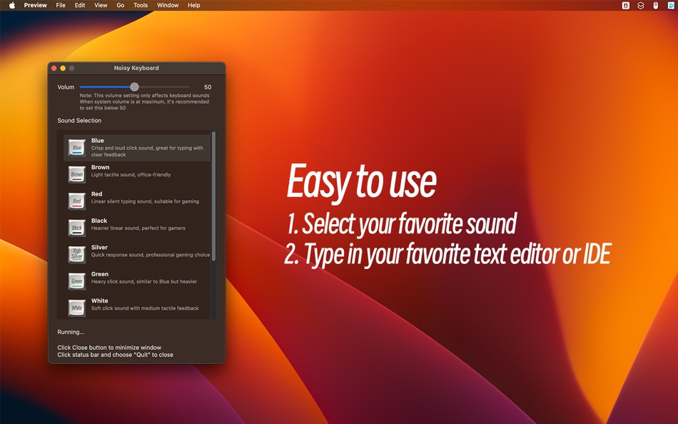 #2. NoisyKeyboard-Mechanical Sound (macOS) 由: 钊辰 王