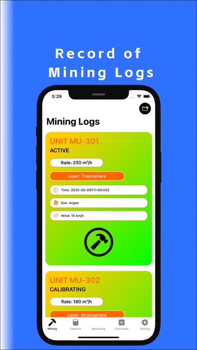 AtmosphericMiningApp Screenshot