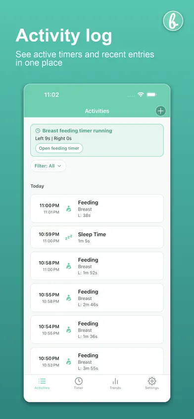 BoobieTime: Baby Tracker screenshot 1