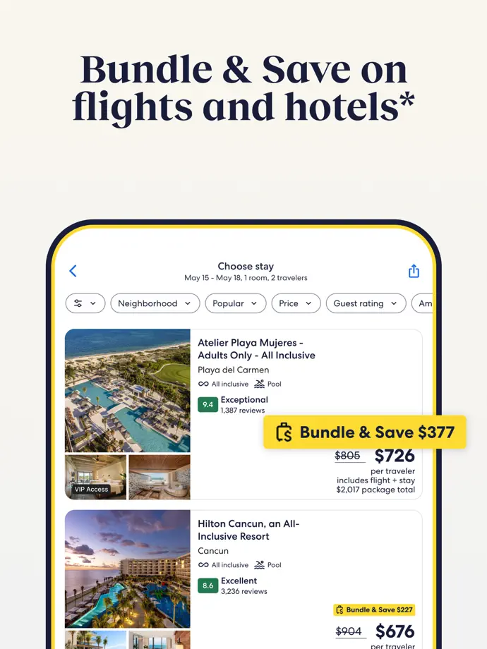 Expedia iPad screenshot 2