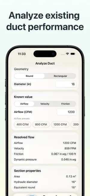 Air Duct Size Calculator screenshot 2