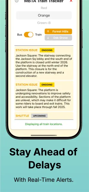 MBTA Train & Bus Tracker screenshot 2
