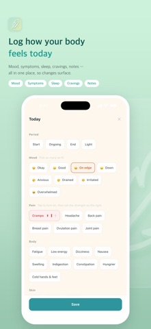 Today's You: Cycle Tracker iPhone screenshot