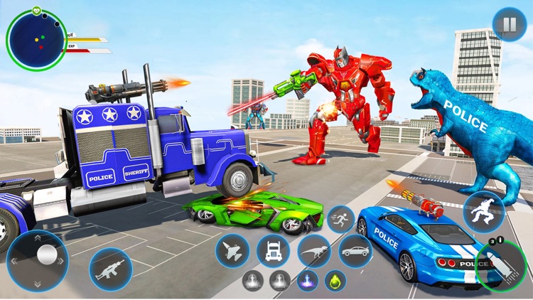 Police Truck Robot Game 3d War