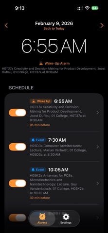 CalendarWake iPhone screenshot