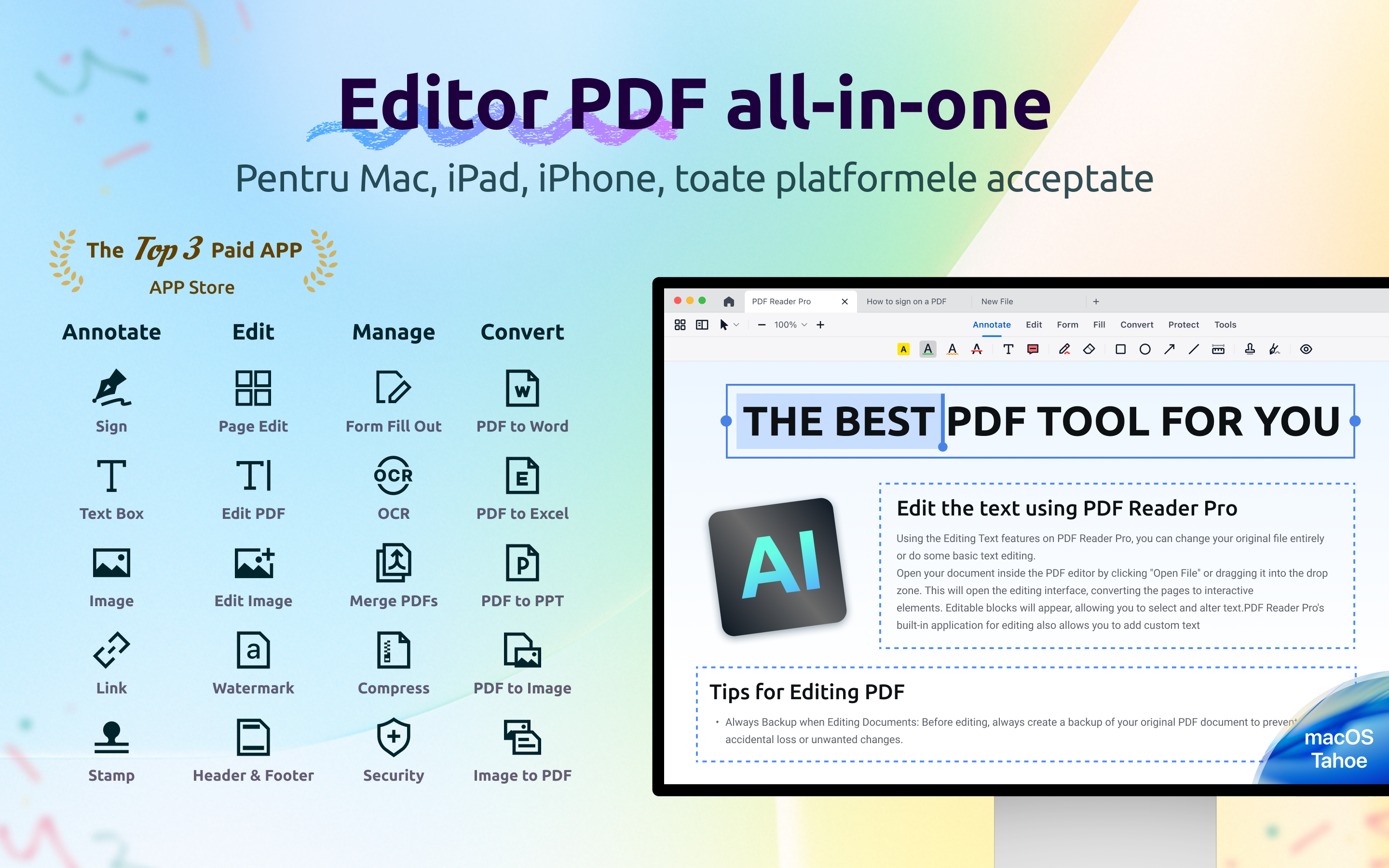 PDF Reader Pro:Conv,Ed.,Citiți